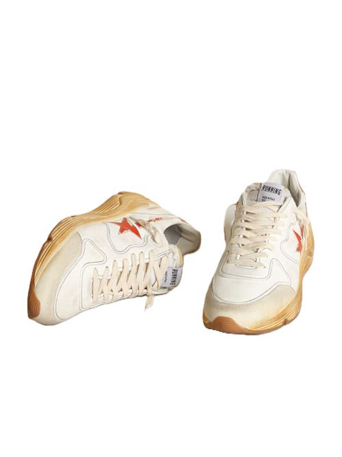 Golden Goose Running Sole Uomo con stella e talloncino in pelle con stampa rossa Golden Goose | GMF00126F00346010575